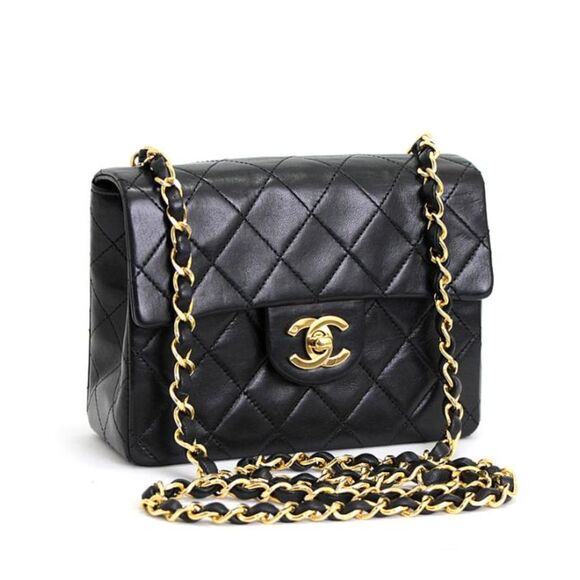 Chanel Mini Matelasse Chain Shoulder Bag Lamb Black - Picture 1 of 8